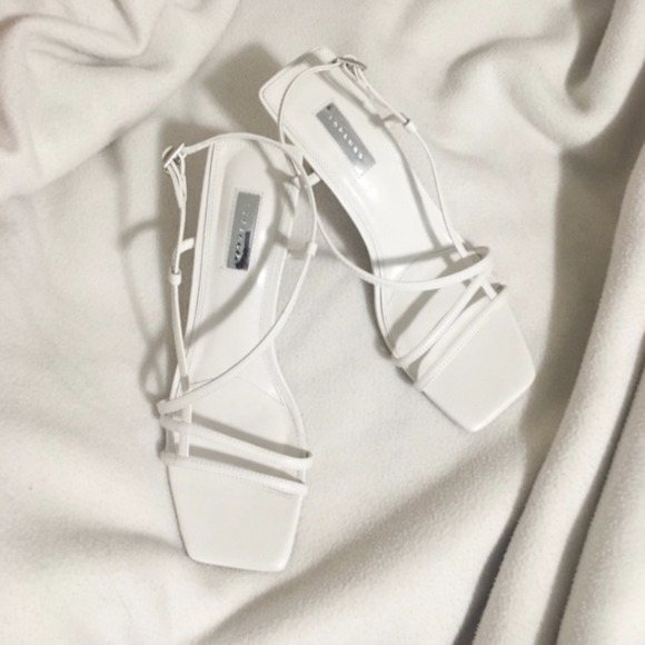 White Leather Strappy Sandals